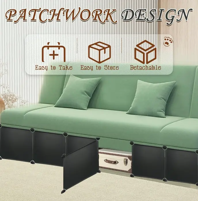 Under Furniture Pet Blocker 7pcs - Durable & Detachable