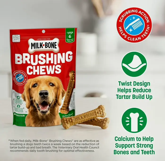 Milk-Bone Cleaning Chews: 25 Large Dental Dog Snacks