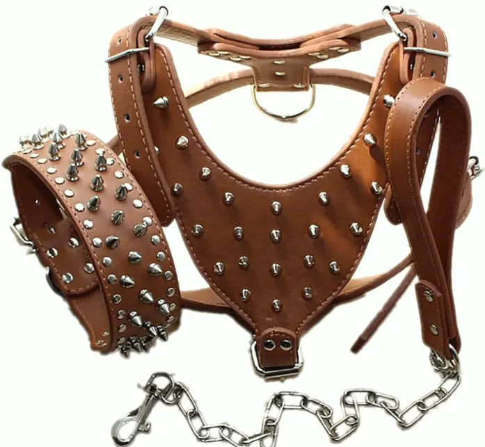 Leather Spiked Harness Set for Big Dogs