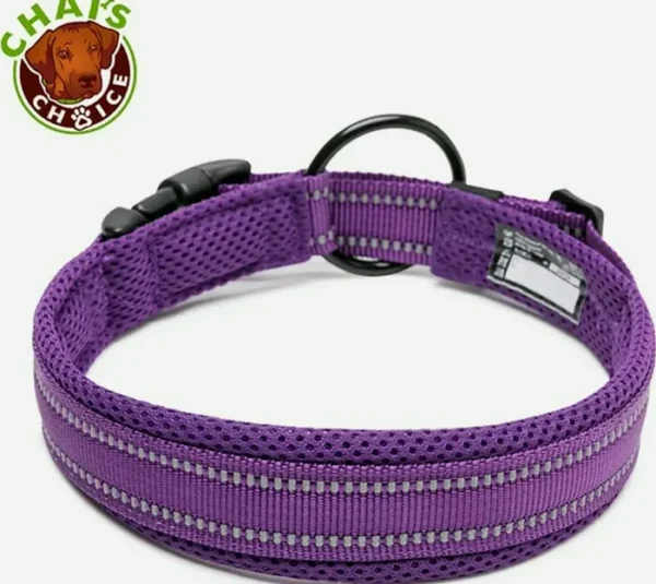 Chai's Comfortable Medium Dog Collar (Purple)