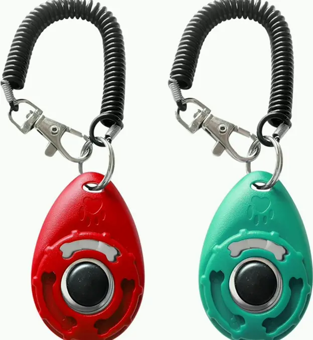 Dog Training Clicker with Hand Band - Latest Crimson + Teal