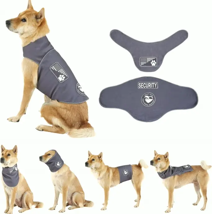 Customizable Pet Shirts: Calming Jacket & Suit - Multi-Functional Gray XS