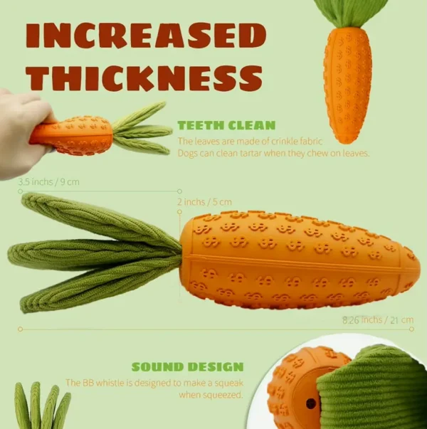 Dog Chew Toy, Vegetable Squeaky & Rubber Dinosaur Plaything
