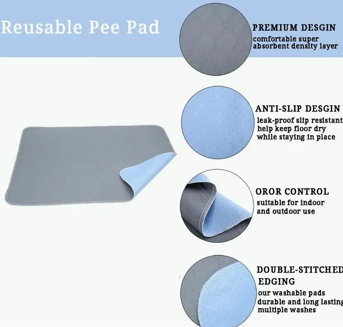 Washable Dog Pee Pads for Leak-Proof Fast Absorption