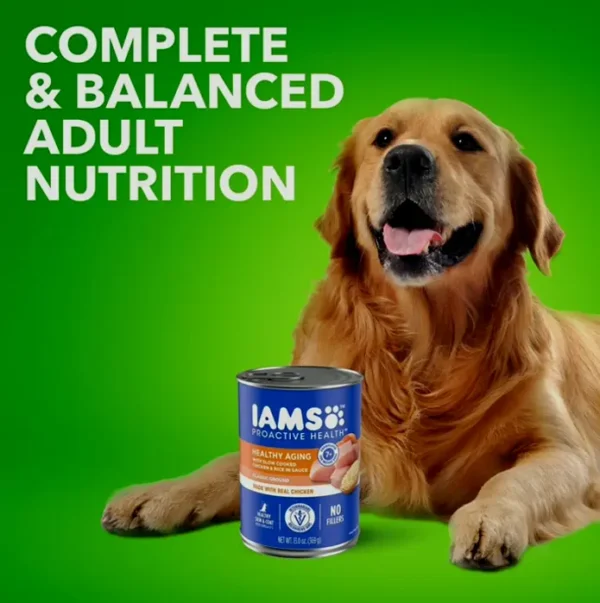 IAMS ProActive HEALTH Wet Dog Food with Chicken and Rice, 12 Cans