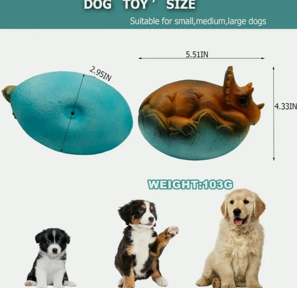 Dog Chew Toy, Vegetable Squeaky & Rubber Dinosaur Plaything