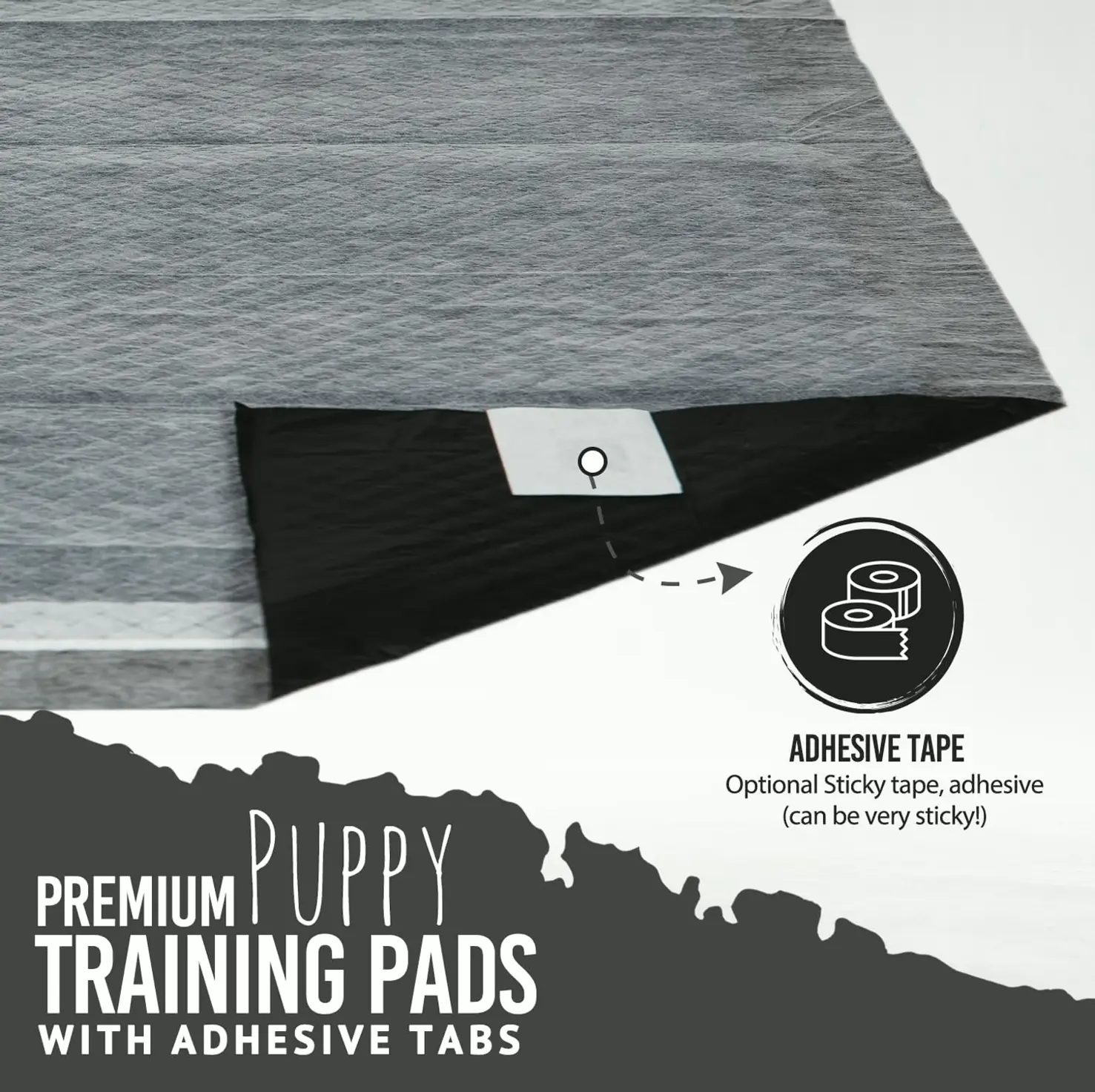 XL Puppy Pee Sheets with Sticky Tape - Bulldoglogy Carbon Pads (60-Count)