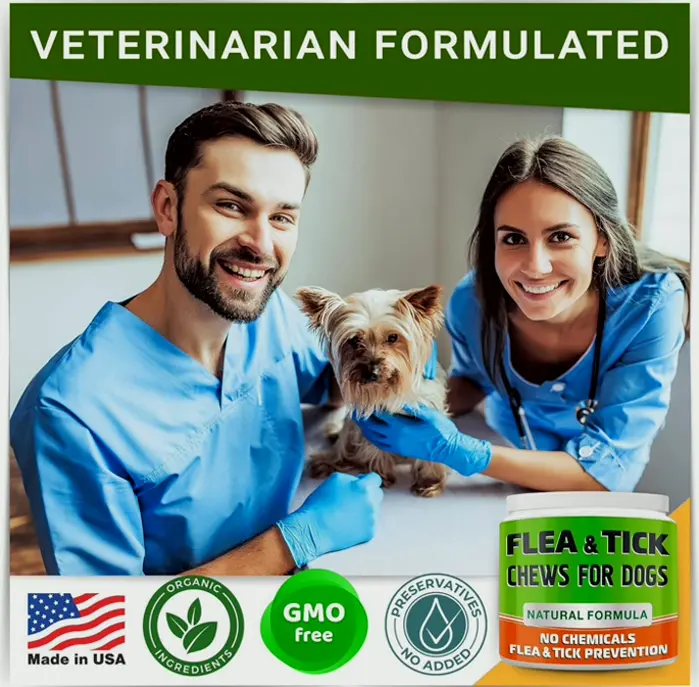 Natural Flea & Tick Tablets for Pets - Made in