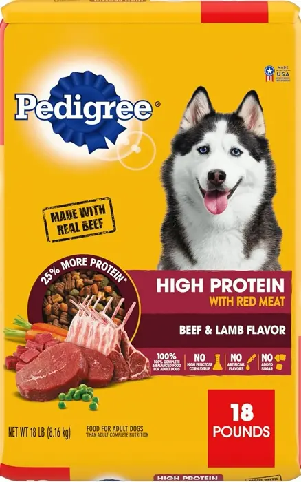 Pedigree's High Protein Dry Dog Food Beef & Lamb 18-lb Package
