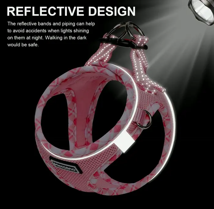 Comfortable Breathable Pet Harness and Lead Kit for Small to Medium Pets - Pink