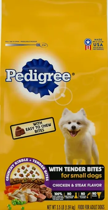 Pedigree Small Dog Kibble Dog Food, Delicious Flavors, 3.5 lb