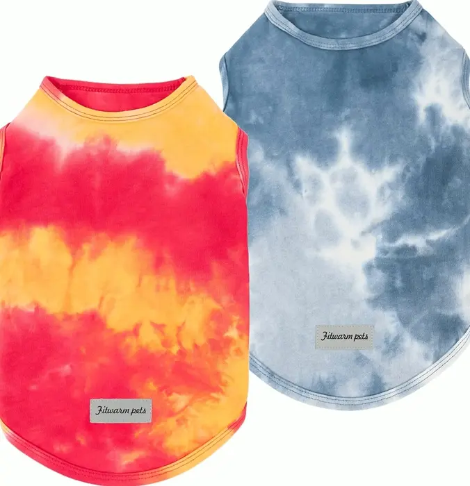 Colorful Tie Dye Dog Shirts - Pack of 2