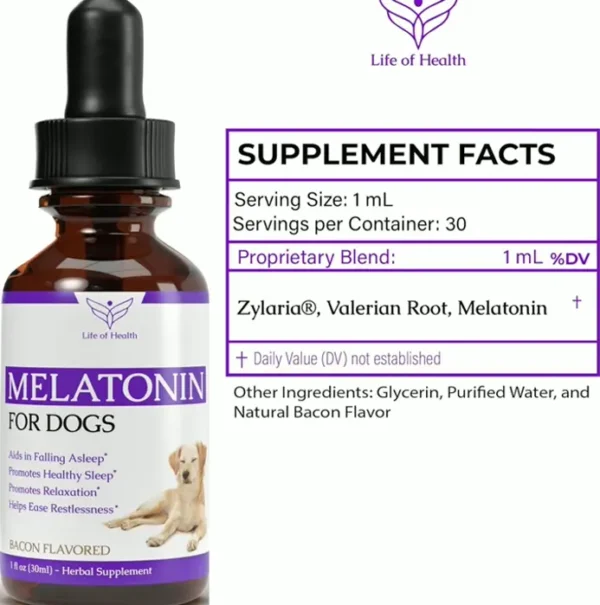 Canine Melatonin | Bacon Flavor | Liquid Drops