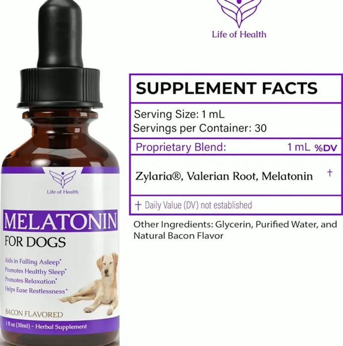 Canine Melatonin | Bacon Flavor | Liquid Drops