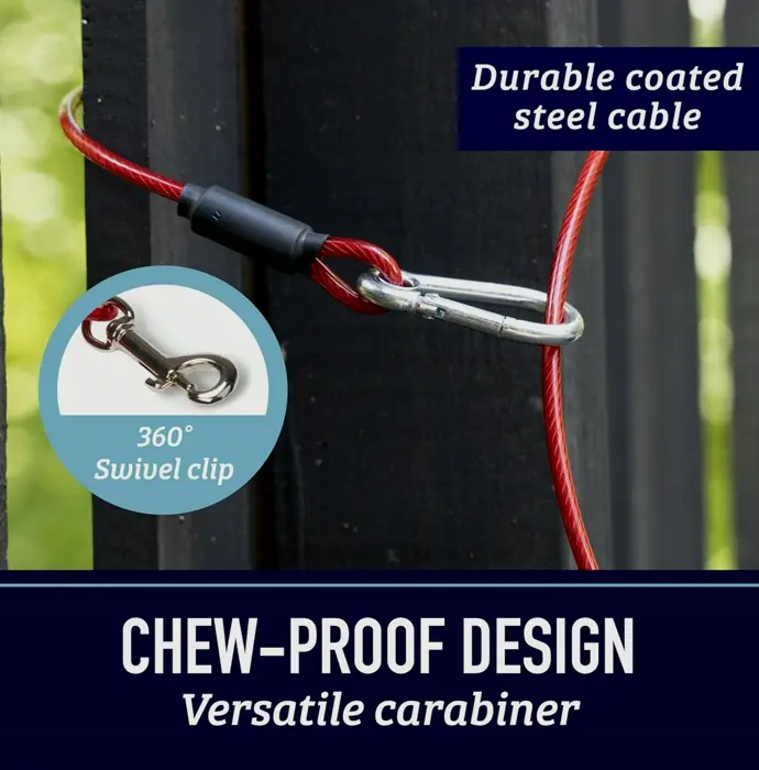 Durable Pet Tether Leash for Big Dogs - Five Foot Indestructible