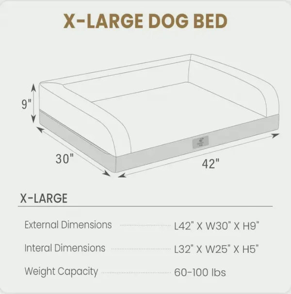 Large Dog Bed, Brown Sleeping Mats for Large Dogs