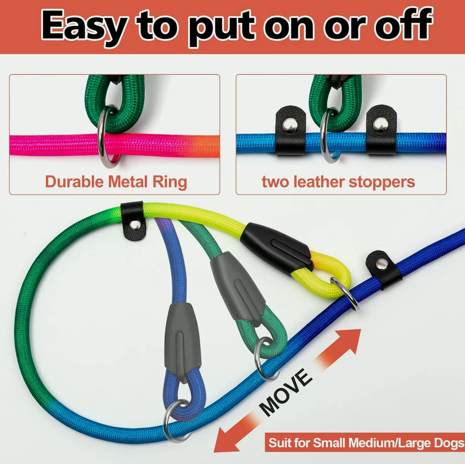 Three No-Pull Dog Leash for Small-Medium Dogs