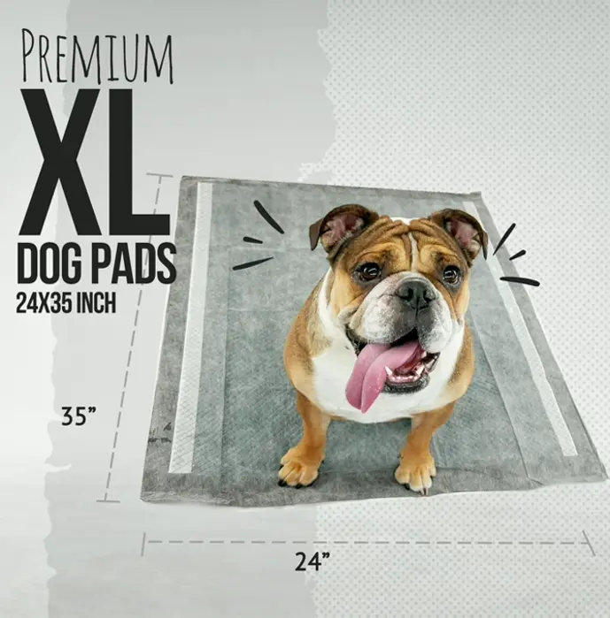 XL Puppy Pee Sheets with Sticky Tape - Bulldoglogy Carbon Pads (60-Count)