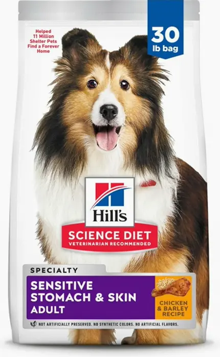 Hill's Scientific Diet Tender Stomach & Skin Support (Grown-up 1-6), Dry Dog Meal, Poultry Formula, 30 lb Sack
