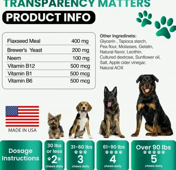 Tick Protection Chews for Canines - All-Natural
