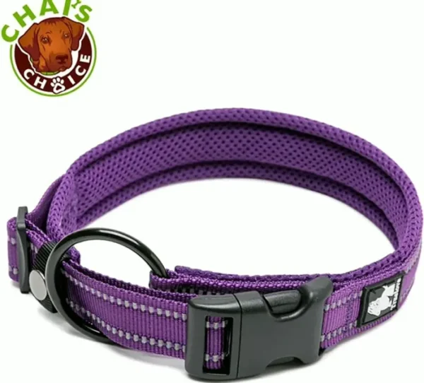 Chai's Comfortable Medium Dog Collar (Purple)
