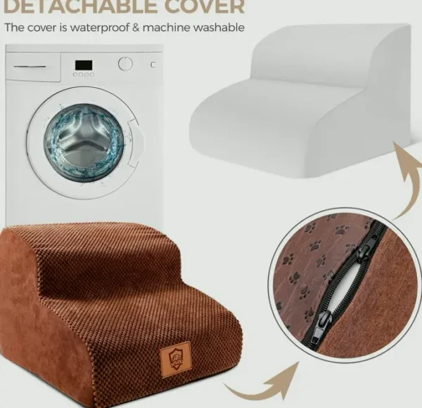 Dual-Step Animal Stairs, High-Density Foam