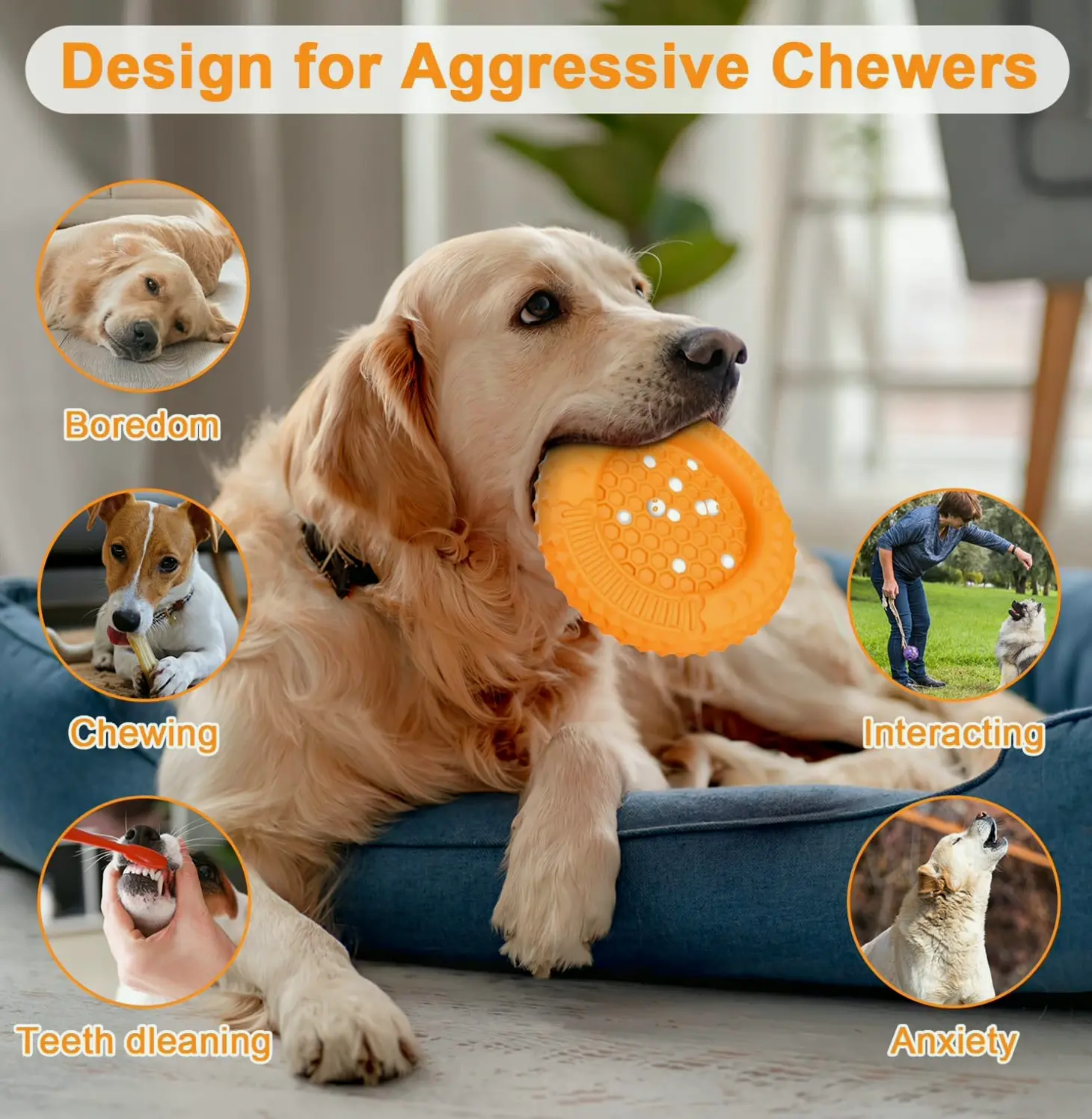 Durable Chew Toys for Aggressive Dogs, Rubber - Large Dogs