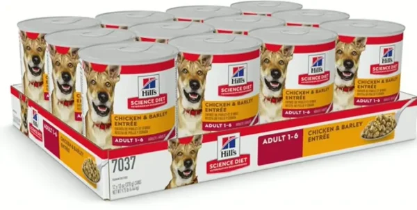 Hill's Diet Grown-Up One to Six Moist Canine Food, Poultry & Barley, 13-ounce Can, Case of 12