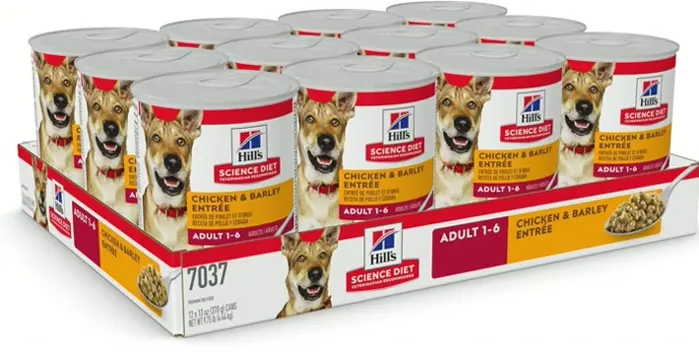 Hill's Diet Grown-Up One to Six Moist Canine Food, Poultry & Barley, 13-ounce Can, Case of 12