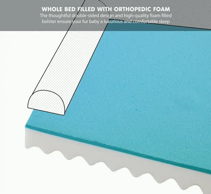 Orthopedic Dog Bed for Large Dogs with Memory Foam