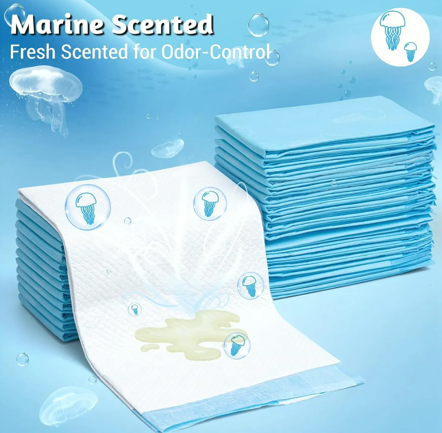 36x36in Puppy Training Mats - Highly Absorbent, Marine Scented (Pack Count)