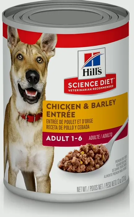 Hill's Diet Grown-Up One to Six Moist Canine Food, Poultry & Barley, 13-ounce Can, Case of 12