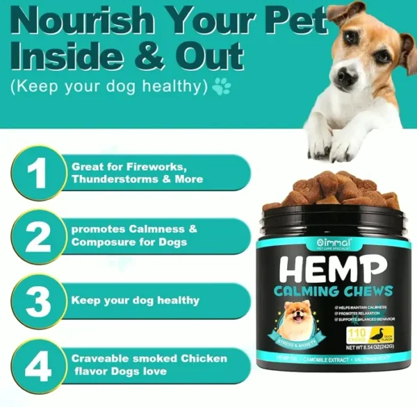 Hemp Calming Chews for Dogs - 110PCS Duck