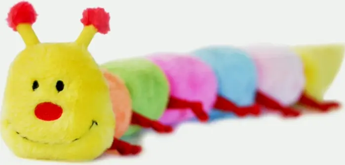 Rainbow Caterpillar Dog Toy with Sounds