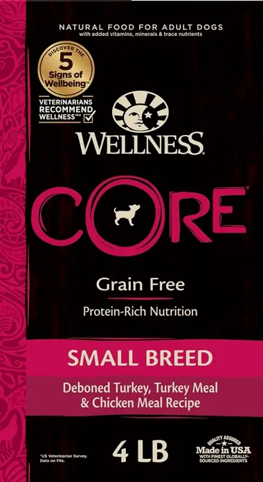 Nutritious Natural No-Grain Protein-Rich Small Breed Pet Food (Turkey, 4-Pound)