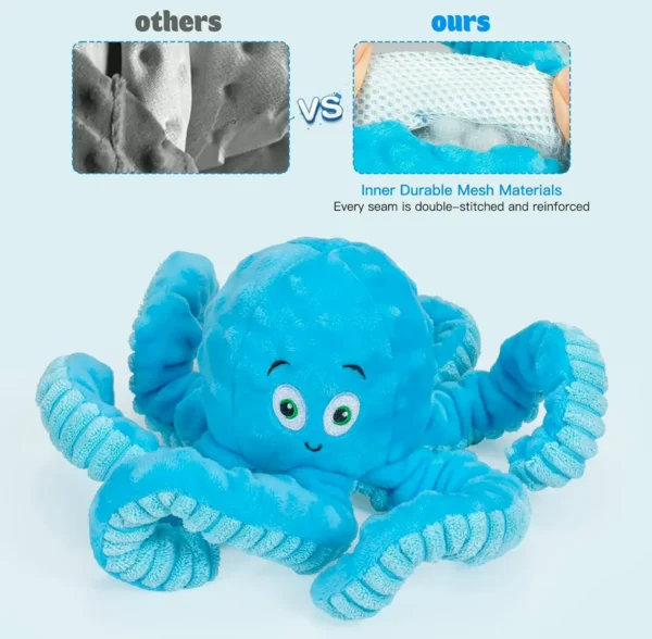 Squeaky Dog Toys Octo Pull Toy for Big Breed Interactive Stuffed Chew Plaything
