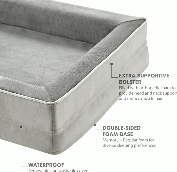Orthopedic Dog Bed for Large Dogs with Memory Foam