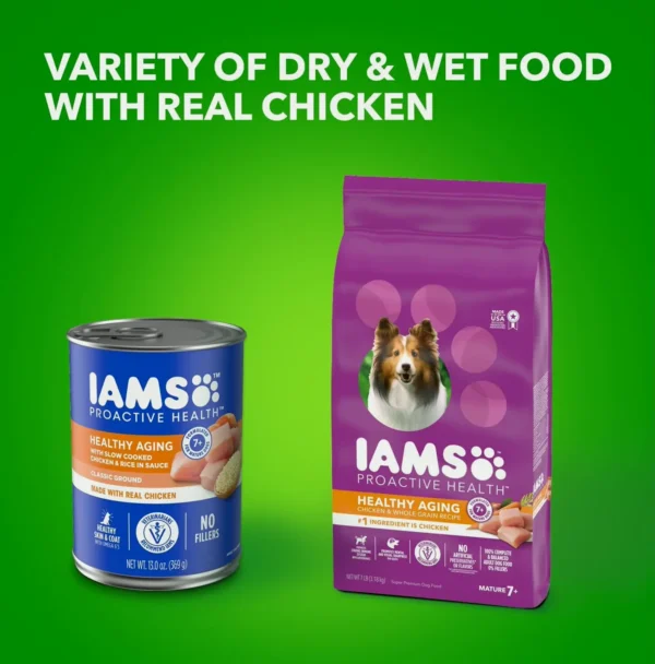 IAMS ProActive HEALTH Wet Dog Food with Chicken and Rice, 12 Cans