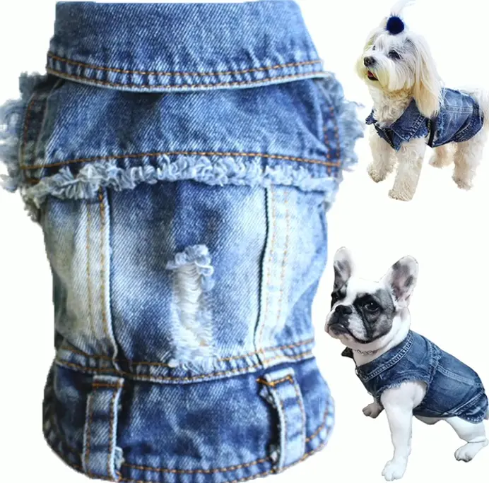 Pet Denim Vest for Medium Dogs and Cats