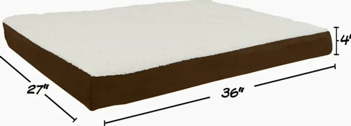 Orthopedic Memory Foam Dog Bed - 36 x 27 inches - Large Dogs Up to 65lbs