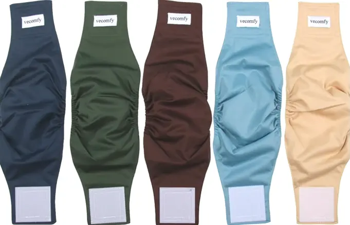 Boy Canine Belly Bands 5-Pack - Washable Pads
