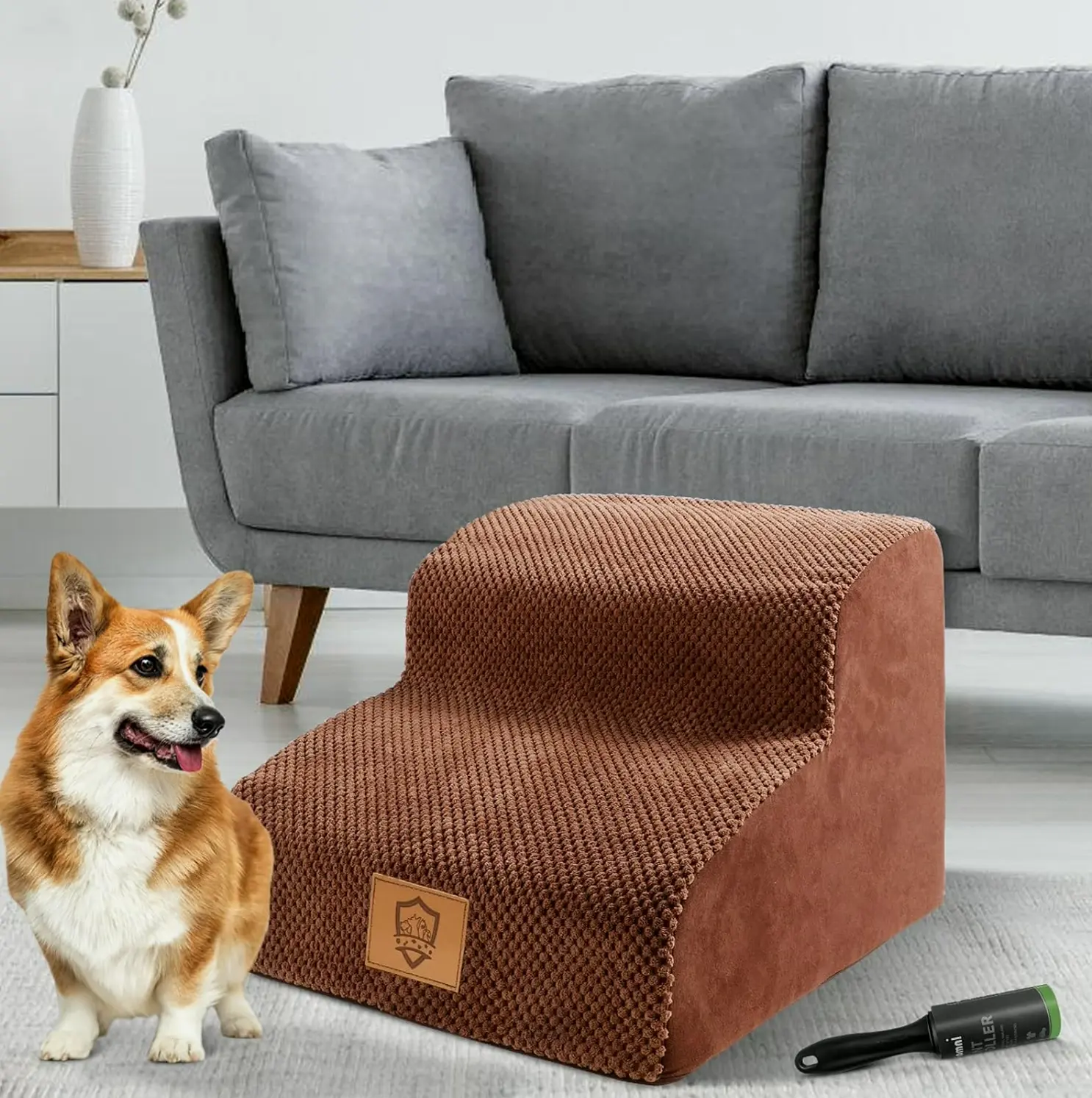 Dual-Step Animal Stairs, High-Density Foam