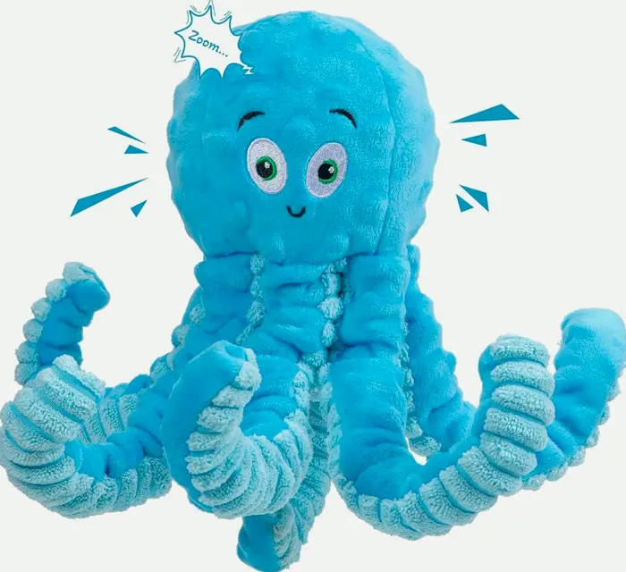 Squeaky Dog Toys Octo Pull Toy for Big Breed Interactive Stuffed Chew Plaything