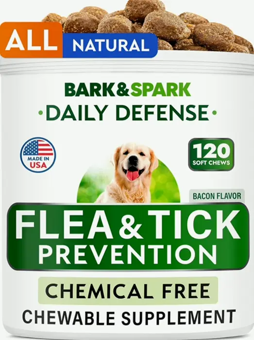 Natural Flea & Tick Chews for Dogs - 120 Treats