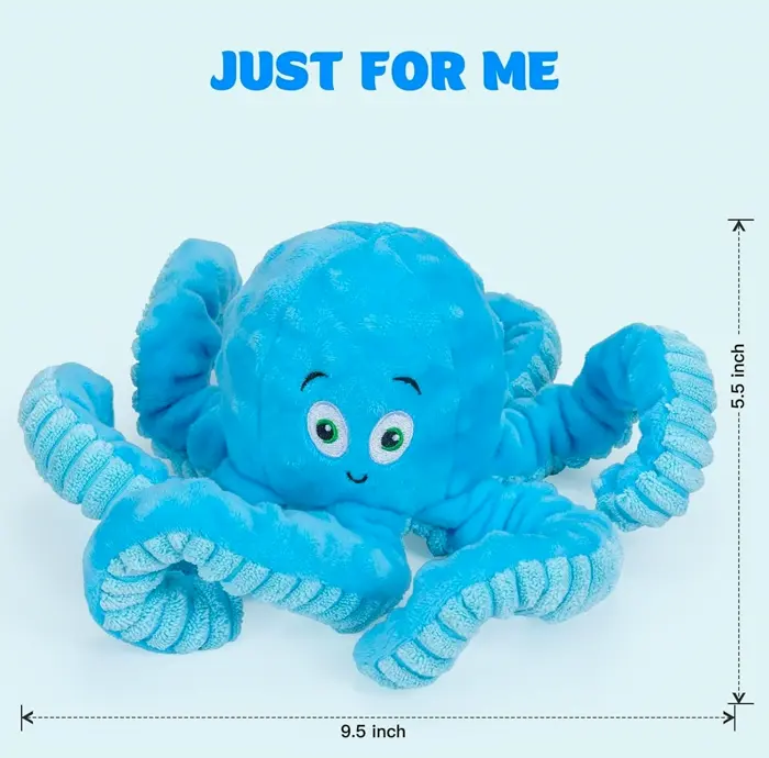 Squeaky Dog Toys Octo Pull Toy for Big Breed Interactive Stuffed Chew Plaything
